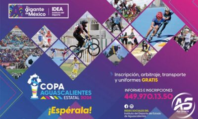 Abiertas las inscripciones para la Copa Aguascalientes Estatal 2024 con 19 disciplinas que comenzaran a disputarse a partir del 15 de marzo con más de 40 mil participantes.