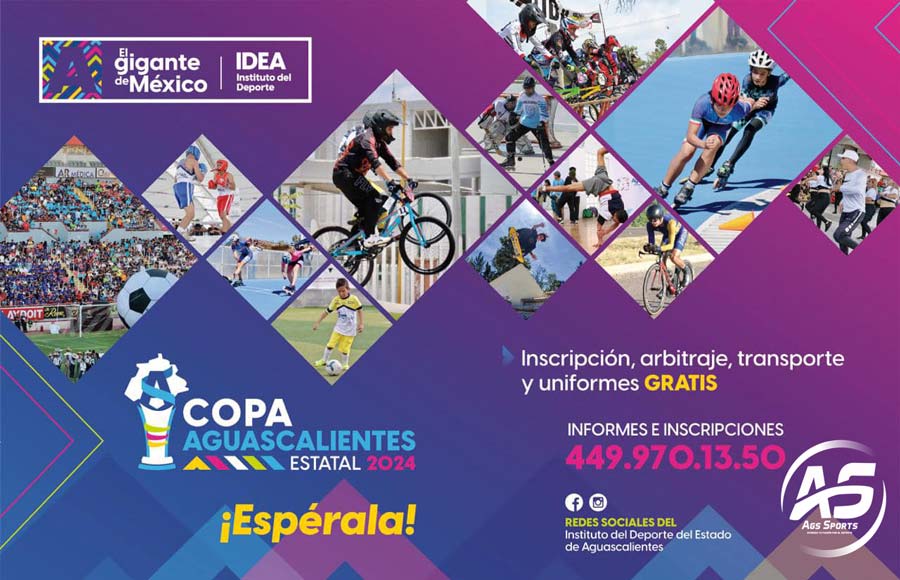 Abiertas las inscripciones para la Copa Aguascalientes Estatal 2024 con 19 disciplinas que comenzaran a disputarse a partir del 15 de marzo con más de 40 mil participantes.