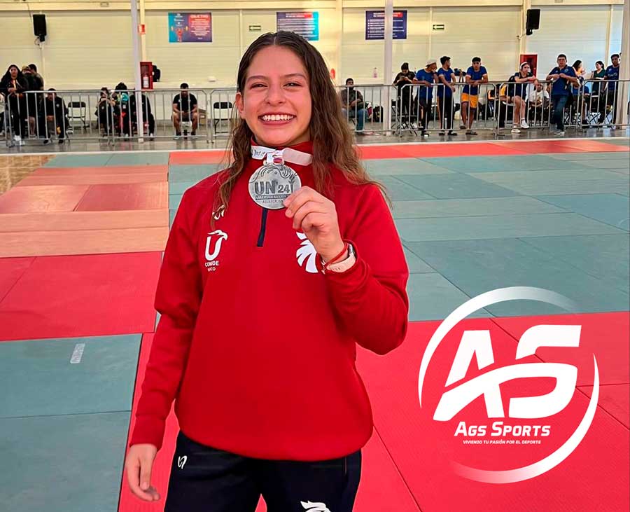 La estudiante de la UAA, Dhamar Chavarría Rocha se quedó con la plata en el Judo de la Universiada Nacional 2024