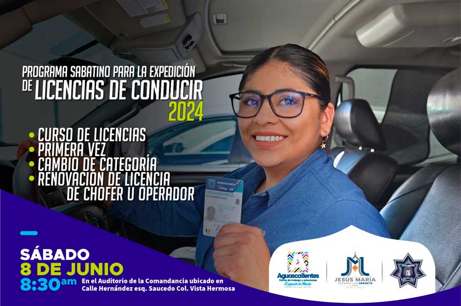 Programa sabatino para la expedición de licencias de conducir estará en Jesús María