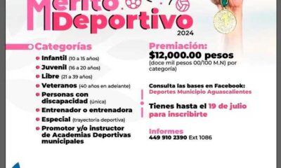 Dan a conocer la convocatoria para el Premio al Mérito Deportivo 2024 en Aguascalientes