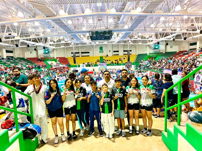 Aguascalientes sobresale con 9 medallas en el Abierto de la Frontera de Taekwondo