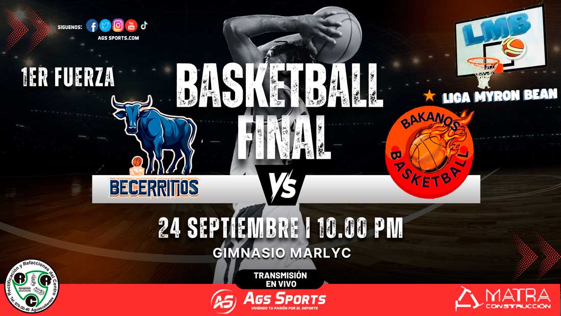 Se juega la final de Primera Fuerza de la Liga Myron Bean de Basquetbol en Aguascalientes.