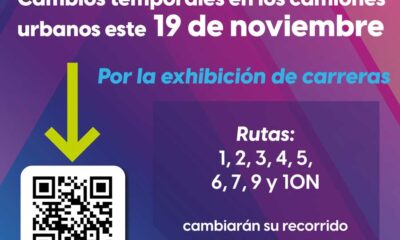 Cambios en rutas de urbanos este martes 19 de noviembre