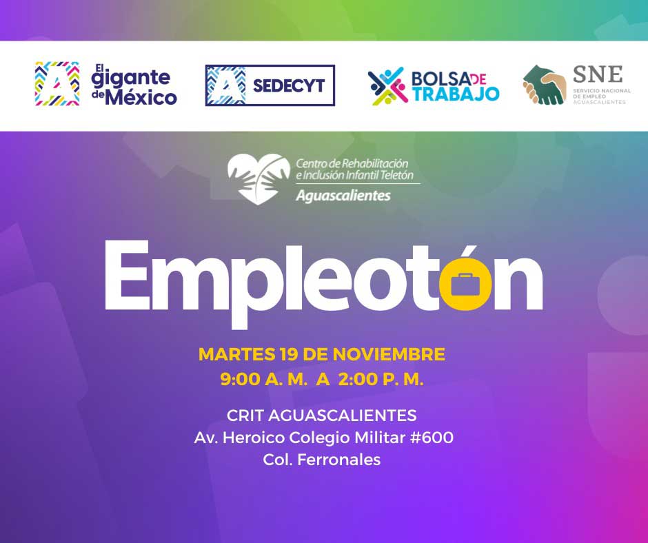 Jornada de empleo para personas con discapacidad este 19 de noviembre en el Teletón Aguascalientes