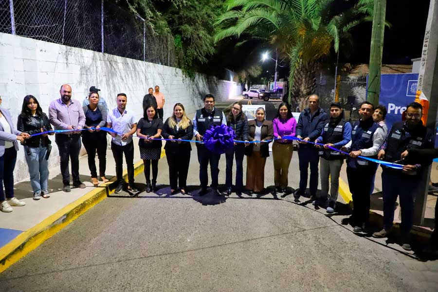 Entrega de calle rehabilitada y luminarias led en la comunidad de Margaritas por parte del gobierno municipal de Jesús María