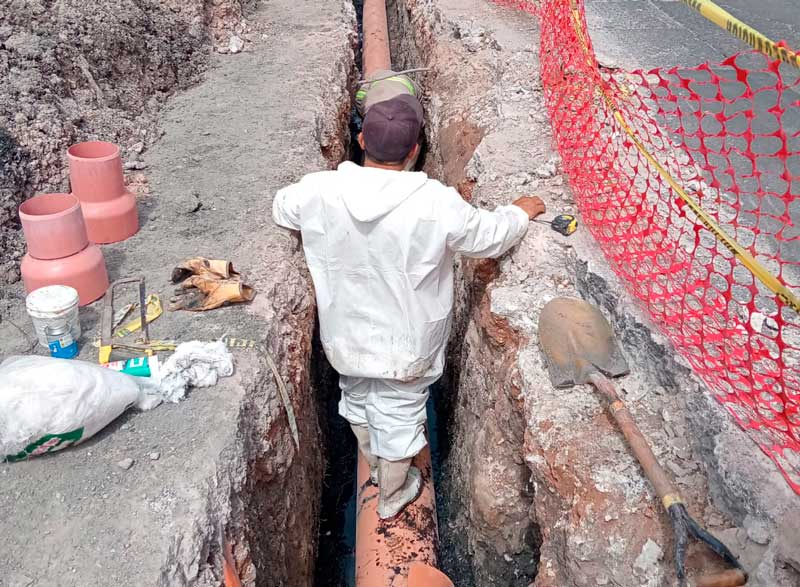 Rehabilitó MIAA tubería sanitaria en zona centro