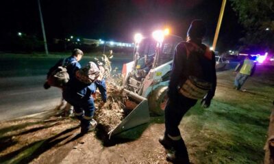 Realizó municipio de Aguascalientes trabajos nocturnos de mantenimiento en el camellón de bulevar a Zacatecas